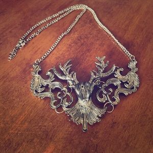 Brushed Gold Deer Necklace